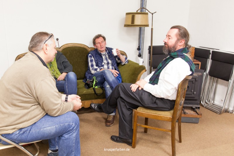 Heinz, Manfred und Dirk auf dem Galerie-Sofa.